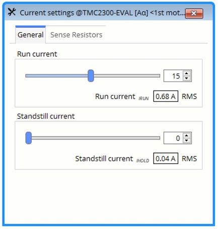 Figure 3: TMCL-IDE: Current settings