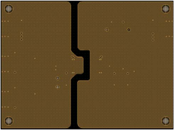 Figure 21. Gap Board Layout of ADuM1xxx with 4 mm Gap Showing GND  Layer 2.