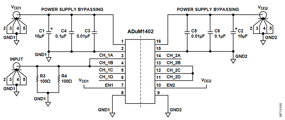Figure 30. Simplified Low Noise PC Board Schematic.