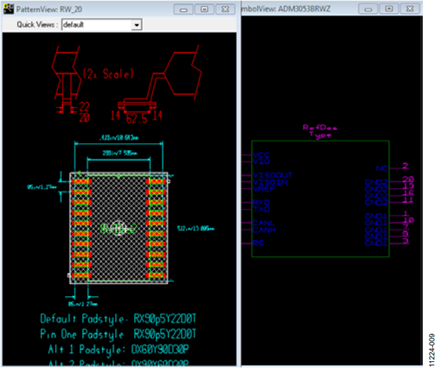 ADM3053 Isolated CAN Transceiver Footprint