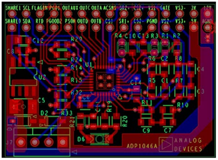Figure 1. ADP1046A Daughter Card Layout.