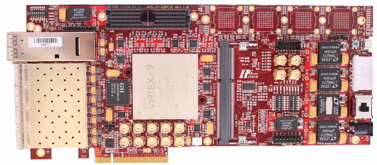 Virtex 7 PCI Express Gen 3 /100Gig Networking Card - Top View