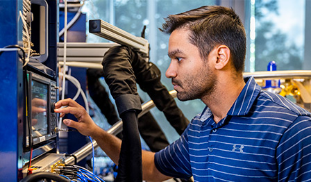 Engineer working on a digital instrument