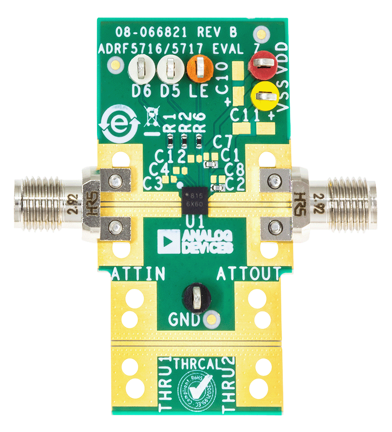 ADRF5716/ADRF5717 Evaluation Board Photo - Top View