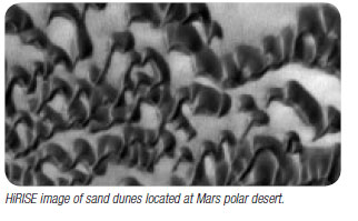 HiRISE image of sand dunes located at Mars polar desert