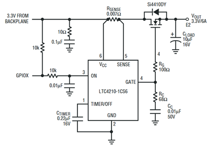 Figure 2. Controlling an LTC4210-1.