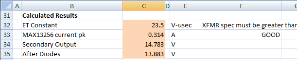 图8. MAX13256通用变压器数据示例,用户输入部分。 Figure 8. Data entry for MAX13256 general-purpose transformer example, entered by customer section.