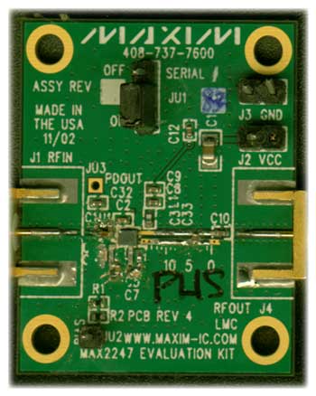 图7. 优化用于1.9GHz PHS的MAX2247评估板