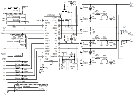 Figure 2. Schematic of the One 3-Phase LTC3731 Block.