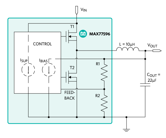 MAX77596 buck converter fixed output.