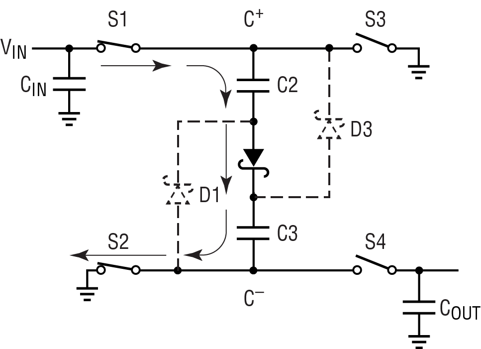 ~1/2 Inverting Charge Pump, First Phase
