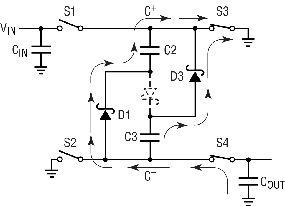 ~1/2 Inverting Charge Pump, Second Phase