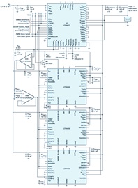 Combination of one LTM4677 DPSM µModule device and three LTM4650 µModule regulators
