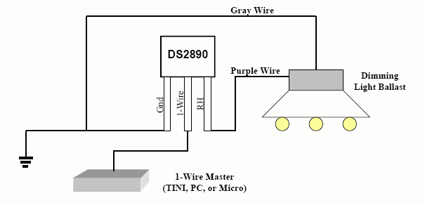 Figure 2. Simple DS2890 Connection Schematic.