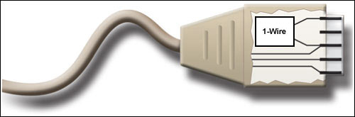 A 1-Wire device and wired sensor with DB9 connector interface to the instrument.