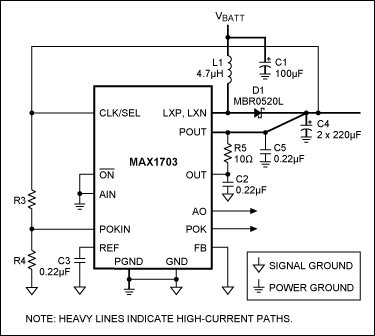 Figure 7. MAX1703 in high-power pulse-width modulation (PWM) mode.