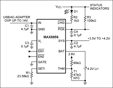 Figure 15. Single Li+ cell stand-alone application.