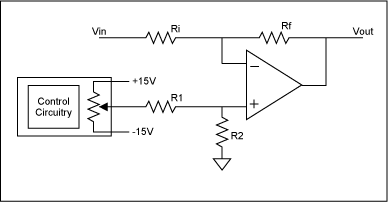 Diagram of inverting w/ offset on non-inverting input.