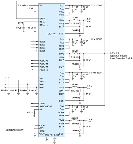 Typical quad-output application circuit