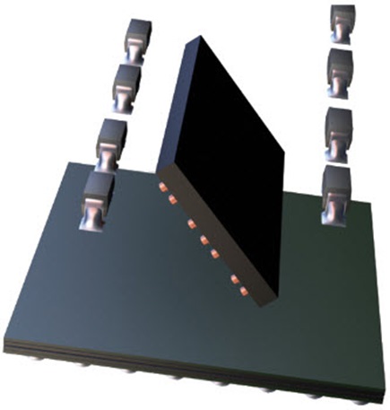 LTC3376 flip chip package with copper pillars under die