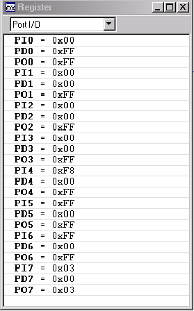 图14.  IAR Embedded Workbench显示的Register内容。 