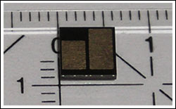 Figure 2. The 6.0mm × 6.0mm × 0.9mm SFN package has large contact areas.