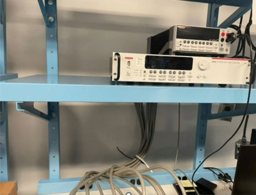 Figure 4. Typical lab setup for continuity testing of the integrated circuit.