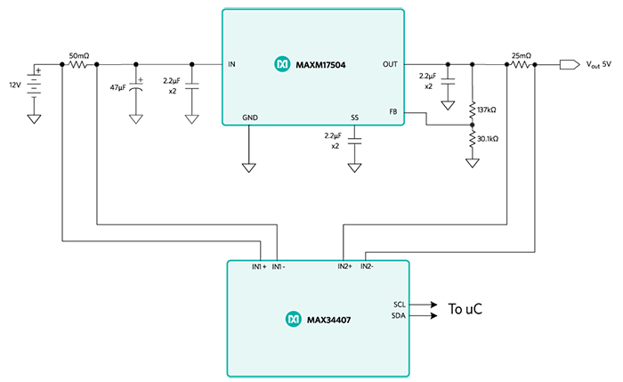 Figure 2. Efficiency measurement application circuit.