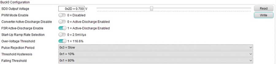 Figure 5. GUI used to modify SD0 voltage.