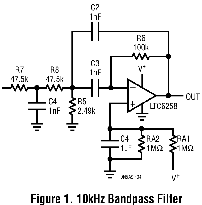 Figure 1. 10kHz Bandpass Filter