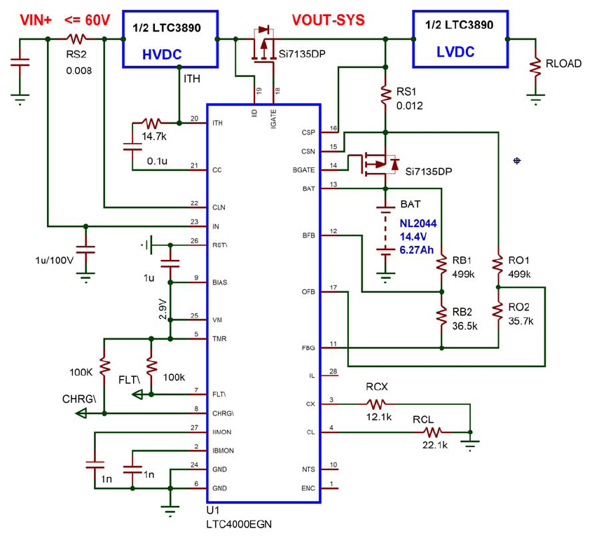 LTC3890 & LTC4000 Figure 1 Power Supply Block Diagram