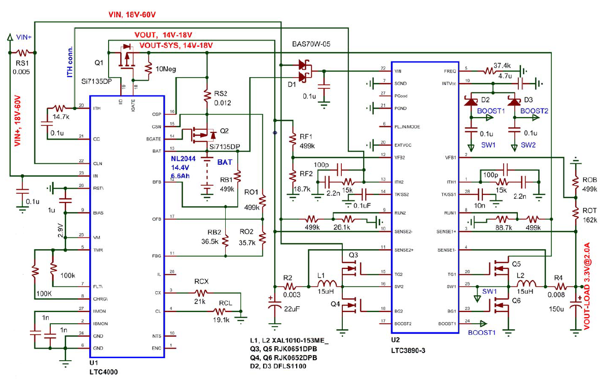 LTC3890 & LTC4000 Figure 2 Power Supply Schematic