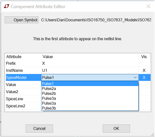 Component Attribute Editor Model Select