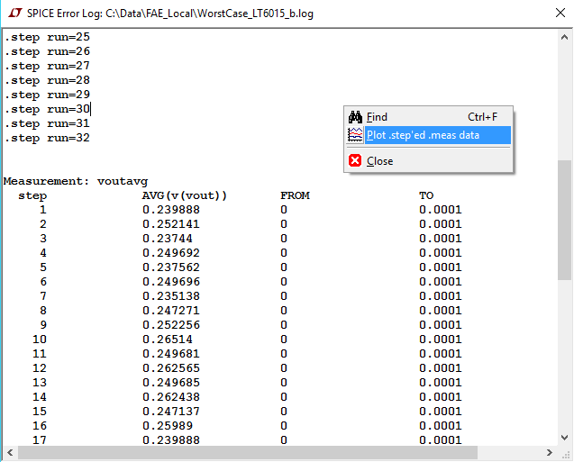 Figure 5 - Spice Error Log Interface