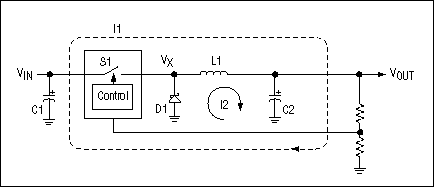 Figure 5. Two current loops produce noise in a buck SMPS.