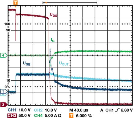 A graph of the waveform created by damaging SPW2460C3