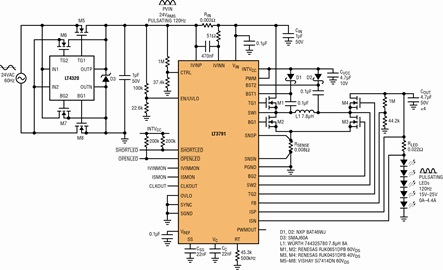 24V AC to 60W LED driver (600W halogen equivalent) features high power factor and high efficiency