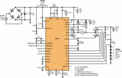 Figure 6. Alternate, 24W solution uses a standard diode rectifier for simplicity