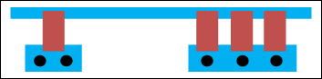 Figure 12. Using at least two grounding vias for each components reduces the effect of via parasitic inductance.