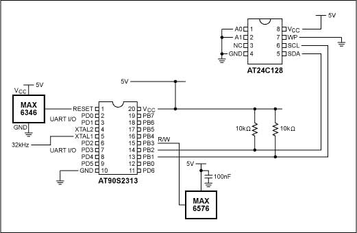 Figure 2. The temperature sensor, processor, memory and power-on reset supervisor, along with the boost converter and 32kHz oscillator shown in Figure 1, are all included on the data-logger board, which is mounted in the car's engine compartment.