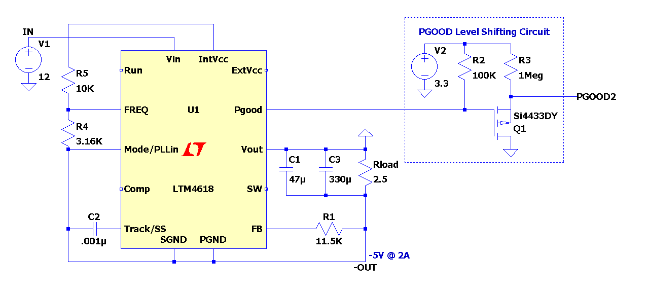 LTM4618 with PGOOD Level Shift Circuit