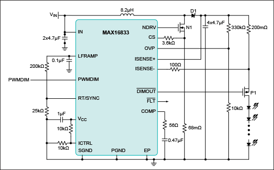 Figure 12. Typical application circuit based on example calculations.