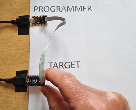 Figure 9. Connecting the programmer to the target.