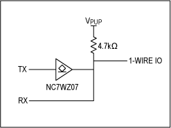 1-Wire bus interface circuitry.