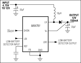 MAX761、MAX762：典型工作电路