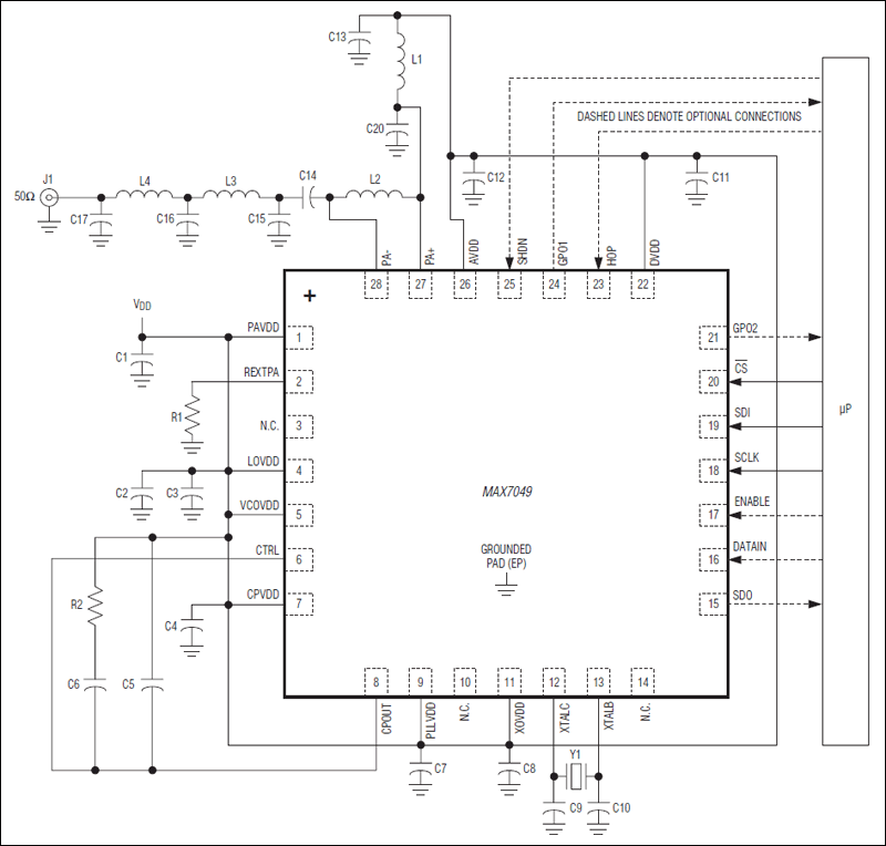 MAX7049：典型工作电路
