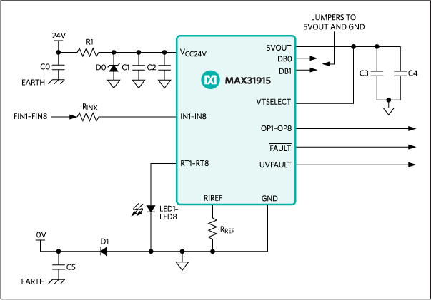 MAX31915: Typical Application Circuit