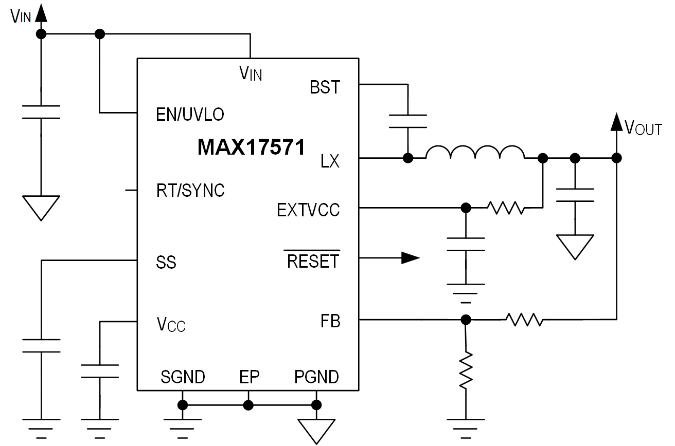 MAX17571 Simplified Application Diagram