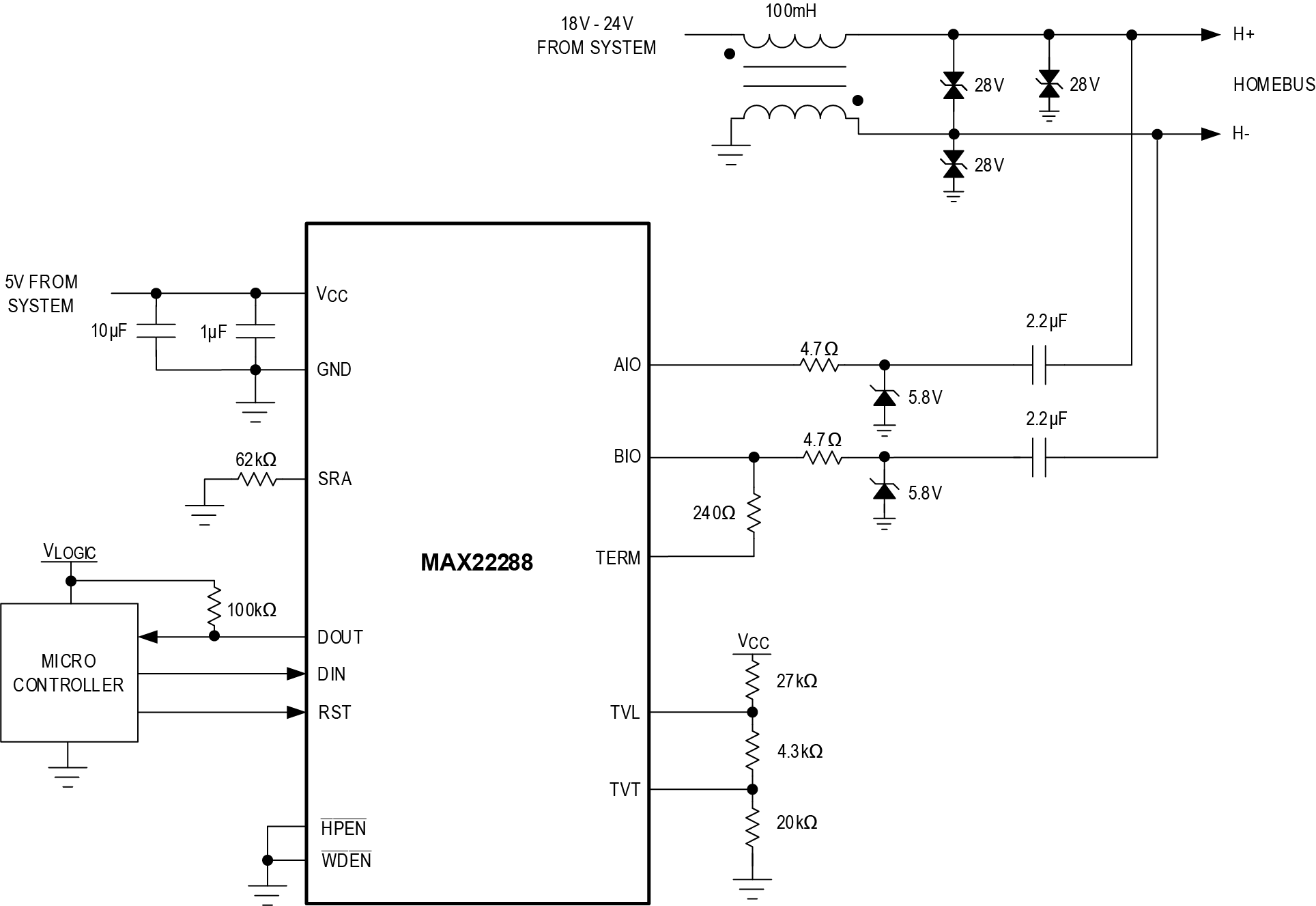 MAX22288 Typical Application Circuit