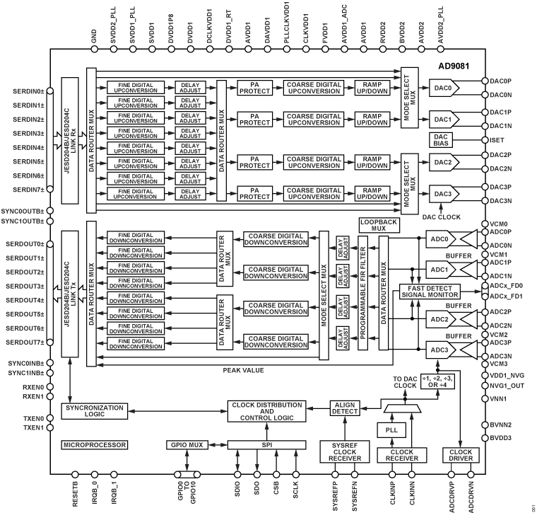 AD9081 Functional Block Diagram